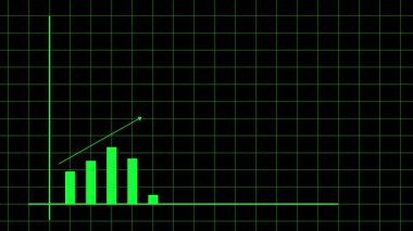 Ticari büyüme grafik animasyonu, finans ve kurumsal videolar için artan başarıyı gösteren parlak çizgi efektiyle.