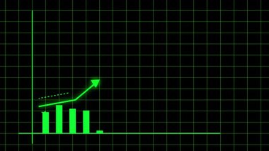Sunumlar, raporlar ve finansal göstergeler için yükselen büyüme eğilimini gösteren hareketli iş grafiği.