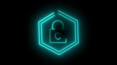 Teknoloji girişimleri, güvenli uygulamalar ve modern dijital markalaşma projeleri için parlak neon ışıklı logo animasyonunu kilitle.