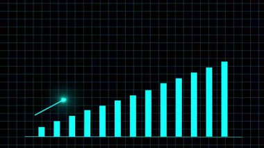 Büyüme grafiği ve ekonomik bar grafiği ile iş analitik animasyonu başarıyı ve yükselen eğilimleri göstermek için mükemmeldir