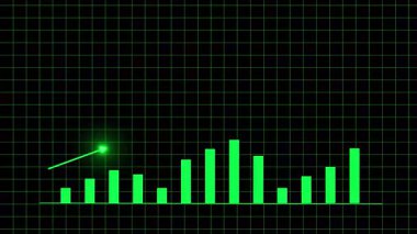 Artan başarı okuyla finansal büyüme ve planlama için kar ve zarar gösteren iş grafiği animasyonu.