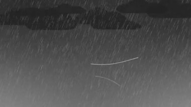Kara bulut ve yağmur animasyonu yoğun hava koşullarını, sağanak yağışı ve hava raporları için fırtınalı atmosferi gösteriyor. Yağmurlu görselli gerçekçi kara bulut fırtınalı havayı, yağış düzenini ve atmosferik değişiklikleri gösteriyor.