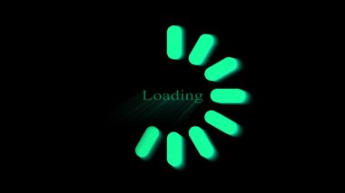 Pürüzsüz döndürme efektiyle daire animasyonu yükleniyor ve ui tasarımı için siyah arkaplan üzerine metin yükleniyor. Giriş ekranları veya web önyükleyicileri için en az yükleme çemberi ve koyu arkaplan üzerindeki metin canlandırma döngüsü.