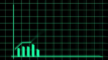 Şirketin genişlemesini ve piyasa başarısını sembolize eden animasyon büyüme okunun yer aldığı finans grafiği. Yatırım ve gelir artışı için finans grafiğiyle birleştirilmiş ticari büyüme okunun pürüzsüz animasyonu.