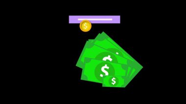 Bu animasyonda ATM 'den para fışkırıyor hızlı işlemleri, kolay bankacılığı ve hızlı finansal erişimi gösteriyor. ATM 'den para düşüşünü canlandırın. Animasyon, sorunsuz para çekmeyi, finansal kolaylığı ve dijital finans eğilimlerini sembolize ediyor..