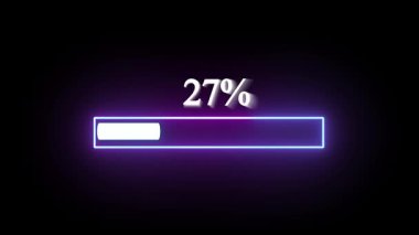 Parlayan neon yükleme simgelerinin yer aldığı ilerleme çubuğu animasyonu. Parlak neon yükleme simgesi ve işlem çubuğu canlandırma görüntüsü. Dinamik neon ilerleme göstergeleriyle canlandırılmış yükleme çubuğu.