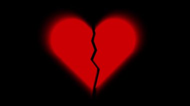 Romantik kalp, animasyonu siyah sahneye karşı kırmızıyla bağlar. İki aşamalı beyaz kalp oluşumu bağlantısı kurar. Canlandırmayı bağlayan parlayan kırmızı kalp.