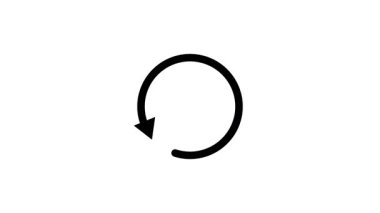 Yükleme ya da eşzamanlama işlemini gösteren animasyon okları. Dairesel ok animasyonu sürekli hareket gösteriyor. Yükleme ve indirme için dönen oklar canlandırması.