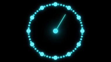 Siyah ekranda parlayan numaraları olan animasyon dijital zamanlayıcı. Geleceği parlak dijital saat geri sayımı. Parlak zaman ekranlı dijital saat canlandırması.