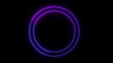 Ses kontrolü için parlayan mikrofon animasyonu. Pürüzsüz parlayan parlak neon mikrofon ikonu. Ses girişi mikrofonu neon şeklinde parlıyor.