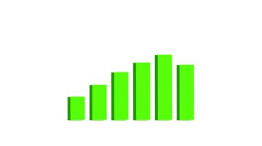 Yükselen finansal büyüme çizelgesinde yeşil çubuklar ve altın dolar işaretli oklar var. Finansal büyüme çizelgesi yeşil çubuklar, ok ve altın dolar sembolünü gösteriyor.