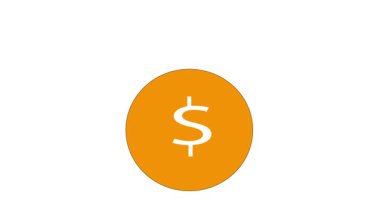 Maddi büyüme ve altın sikkeler ve dolar sembolü ile zenginlik yaratılmasını tasvir eden kavramsal animasyon. Dolar sembolü ve düşen altın sikke konseptiyle finansal başarının animasyon tasviri.