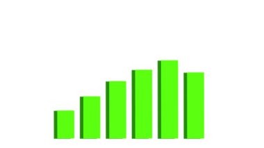 Animasyon büyüme tablosu ve finansal analizler, analitik ve veri görselleştirmesi yoluyla gelirlerin arttığını vurguluyor. Finansal analiz ve veriye dayalı büyüme.