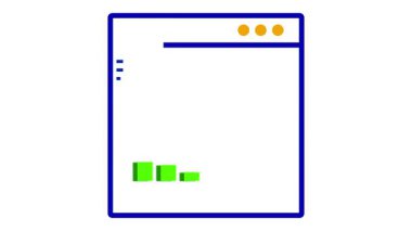 Karı gösteren büyümeyi ve dolar sembolünü gösteren iş dünyasının finansal performansının animasyonu. Animasyon büyüme grafiği ve belirgin dolar sembolü ile iş kârı çizimi.