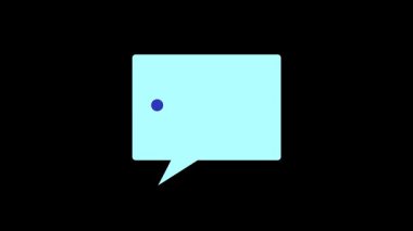 Kabarcık animasyonu yazıyorum. Siyah ekranda noktalar yükleniyor. Katı siyah arkaplan üzerine noktalar yükleyen hareketli metin balonu. İleti kabarcığı canlandırması.
