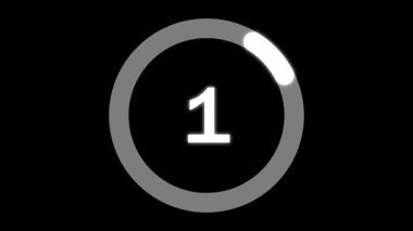 Siyah ekran animasyonu yükleniyor. Çember yüzde ilerlemesini gösteriyor. Siyah arkaplan üzerinde fütüristik bir yükleme çemberi ile üç numara parlıyor.