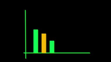 Dolar simgesinin yer aldığı yükselen finansal grafik animasyonu. Siyah arka planda büyümeyi ve dolar simgesini gösteren animasyon finansal grafik. Dolar işareti ile finansal veri görselleştirmesi.