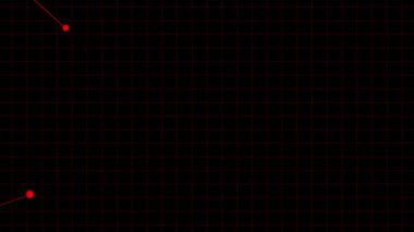 Ağ ve dijital verileri gösteren kırmızı çizgi animasyonu. Veri analizi görselleri için koyu arkaplanda canlandırılmış kırmızı çizgi grafiği.