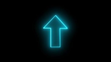 Futuristik ui ux tasarımı. Parlayan Cyan oku başarı büyüme animasyonu. Dijital arayüz element hareket grafikleri. Kusursuz döngü süreci tasarımı.