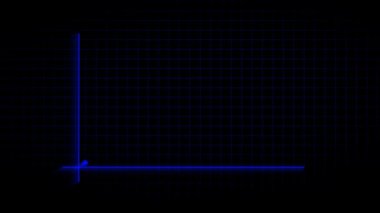 Kâr artırımı animasyonu. Şirket sunum grafiği 514 dolar. İş başarısı veri görselleştirmesi. Neon mavisi soyut hareket grafikleri.