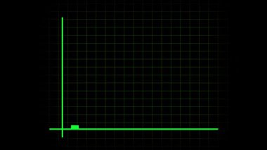 Yatırım başarısı animasyonu. Yeşil çizelge finansal büyümeyi gösteriyor. Pazarlama grafiği. Şirket finans çubuğu canlandırması.