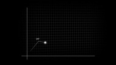 Minimalist hisse senedi animasyonu döngüsü. Piyasa eğilimi azalır ve düşük nokta grafiksel ızgara görselleştirmesi. İş finans animasyon grafiği. Soyut arka planla ekonomi piyasası eğilimi azalıyor.
