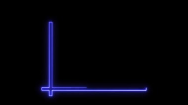 Pazarlama sunumuyla mali ve teknolojik neon mavi büyüme grafiği. Veri görselleştirmesi için soyut arkaplan neon mavisi ilerleme çubukları animasyonu.