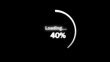 Dairesel yükleme animasyonu ve ilerleme çubuğu yüzde yükseliyor. Tüm veri yükünü görselleştiren yüksek çözünürlüklü çubuk canlandırması.