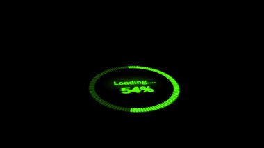 Siyah arkaplan hareket çemberiyle birlikte hareket yüklemesi. Siyah arkaplan üzerinde döndürme ile minimalist yükleme daire animasyonu.