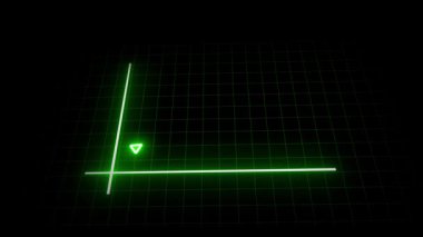 Ticari veri istatistikleri ve teknolojik yenilikler için kusursuz yeşil neon grafiği. Yeşil neon büyüme çizelgesi yukarı doğru canlandırma olumlu ilerleme eğilimi finansal başarı döngüsü.