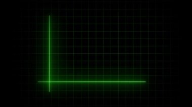 Veri görselleştirme ve pazarlama kullanımı için yeşil neon grafik animasyonuna sahip soyut arkaplan. Yeşil neon finansal büyüme grafiği animasyon stok görüntüleri iş dünyasının başarısı yükseliş eğilimi döngüsü.