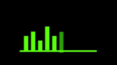 Pazarlama sunumu canlandırılmış yeşil çizelge grafiği dijital işletme finansmanı soyut. Veri canlandırma canlandırma canlandırılmış yeşil çubuk grafik finansal büyüme teknolojisi.