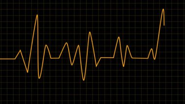 Kalp atışı animasyon döngüsü. Kardiyolojinin tıbbi arka planı soyut teknoloji tasarım elementi. Animasyon tıp bilimi nabız monitörü. ECG ritm veri görselleştirme sağlık hareketi grafikleri.