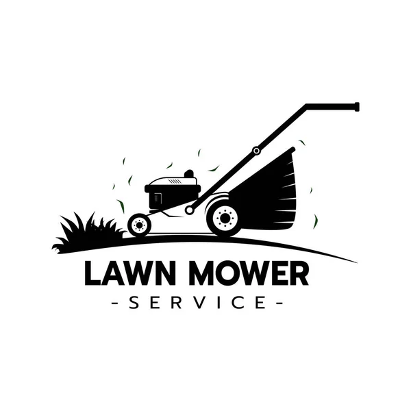 Lawn Mower Service Logo Icon Isolated Lawn Mowing Cutting Grass — Stock Vector