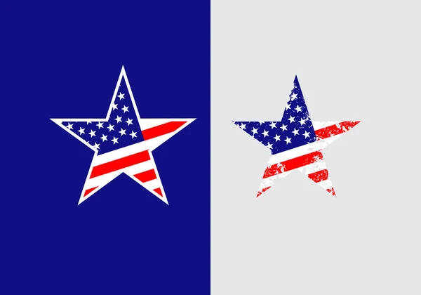 Vlajka Usa Ikony Tvaru Hvězdy Izolované Vektorové Ilustraci — Stockový vektor