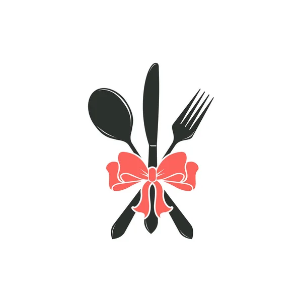 Simple Cutlery Icon Isolated Kitchen Collection Cutlery Icons Trendy Modern — Stock Vector