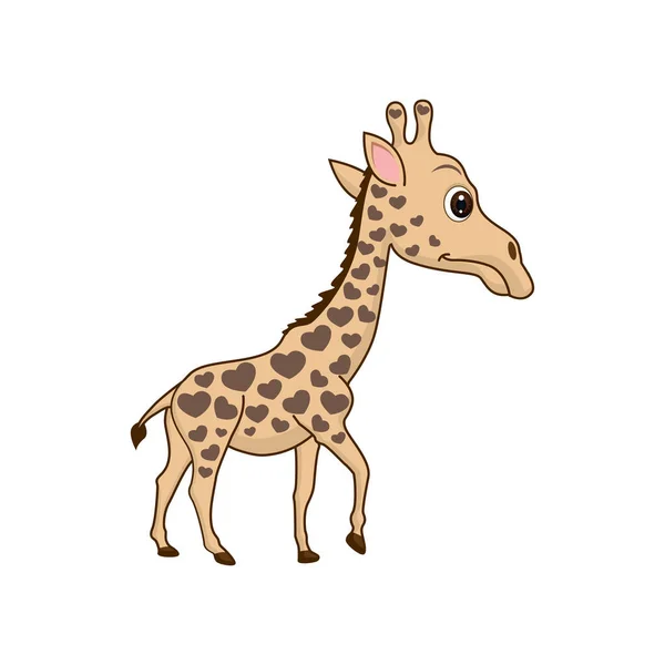 Cute Żyrafa Stylu Kreskówki Izolowane Żyrafa Maskotka Białym Tle Wektor — Wektor stockowy