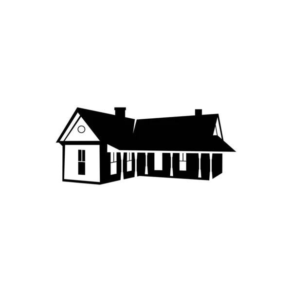 Maison Logo Icône Silhouette Isolé Signe Sur Fond Blanc Vectoriel — Image vectorielle
