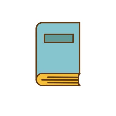 Kitap simgesi karikatür okulu enstrüman elemanı öğrenci konsepti izole edilmiş vektör illüstrasyonu