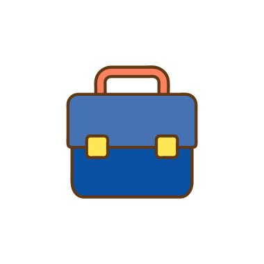 Mavi okul çantası simgesi karikatür okulu enstrüman elemanı öğrenci konsepti izole vektör illüstrasyonu