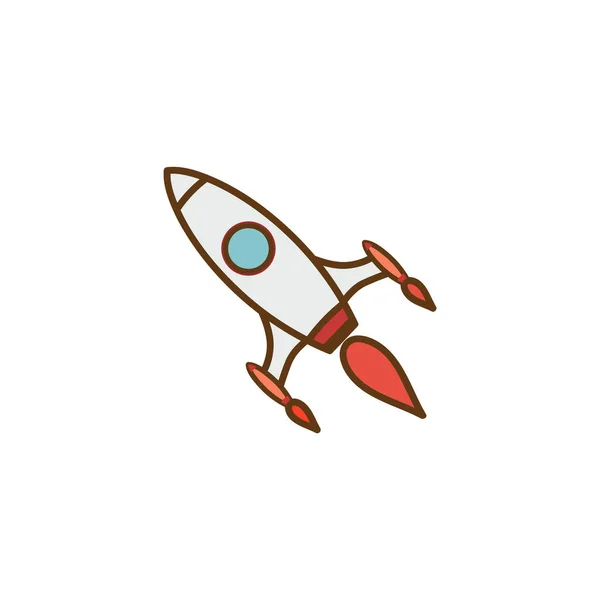 Rocket Launch Icon School Element Student Concept Isolated Vector Illustration — Stock Vector