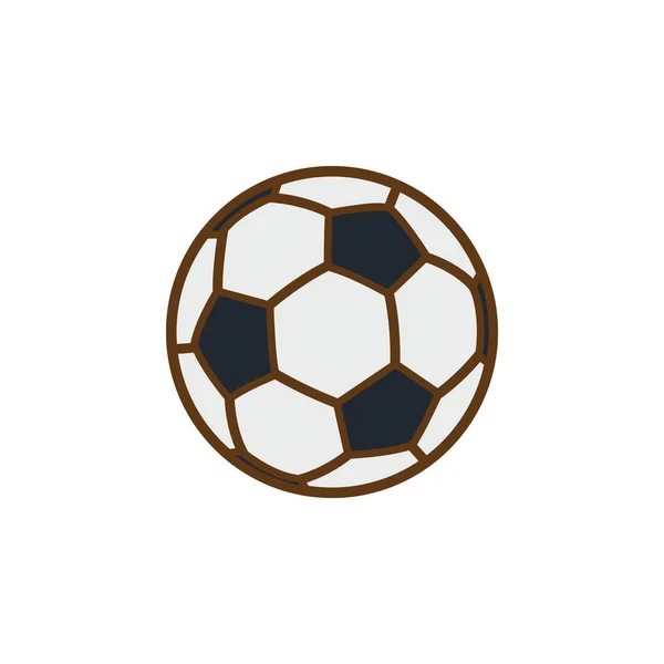 Icono Historieta Fútbol Escuela Instrumento Elemento Estudiante Concepto Aislado Vector — Vector de stock