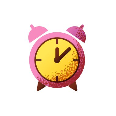 Alarm saati karikatür simgesi okul enstrüman elemanı öğrenci konsepti izole edilmiş vektör çizimi
