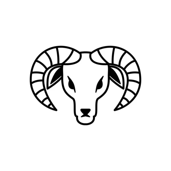 Aries Signo Del Zodiaco Icono Del Logotipo Del Horóscopo Aislado — Vector de stock