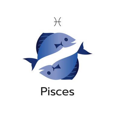 Balık burcu simgesi simgesi logosu izole edilmiş burç sembolü illüstrasyonu