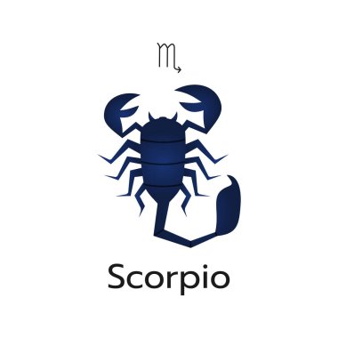 Scorpio burç simgesi logo simgesi izole edilmiş yıldız haritası çizimi