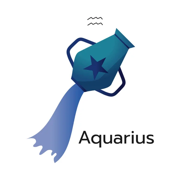 Ikona Znaku Zodiaku Aquarius Izolowany Horoskop Symbol Wektor Ilustracji — Wektor stockowy