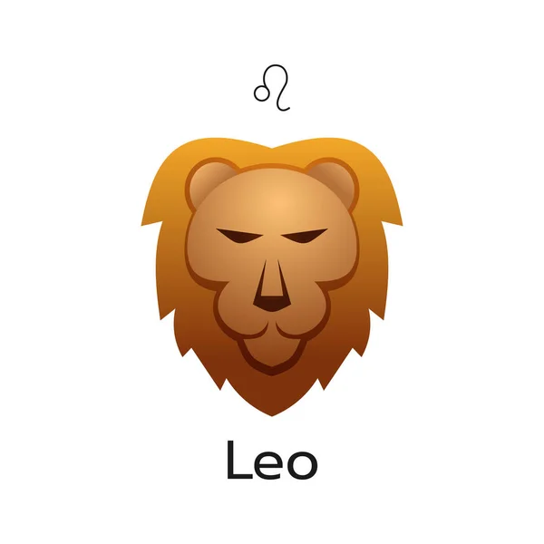 Leo Zodiac Sign Logo Icon Isolated Horoscope Symbol Vector Illustration — Stock Vector
