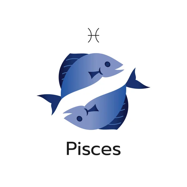 Ryby Znak Zodiaku Logo Ikona Izolowane Horoskop Symbol Wektor Ilustracja — Wektor stockowy