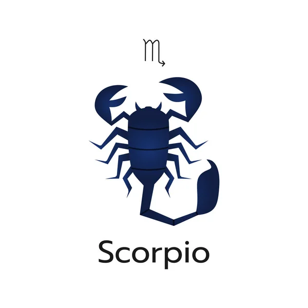 Schorpioen Dierenriem Teken Logo Pictogram Geïsoleerde Horoscoop Symbool Vector Illustratie — Stockvector